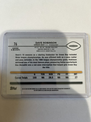 2024 Topps Chrome Dave Robinson Green Refractor /250 back